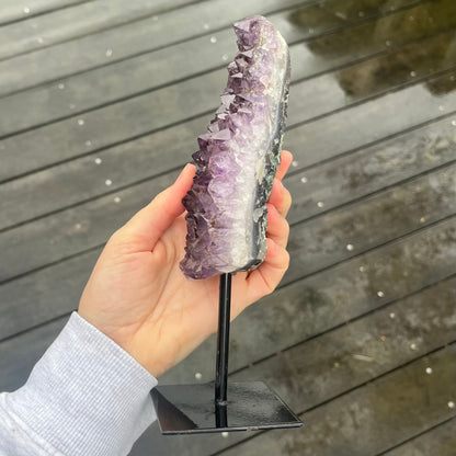 Amethyst Cluster on Metal Stand