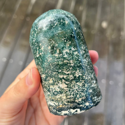 Moss Agate Medium Freeform Crystal - Protection, Harmony