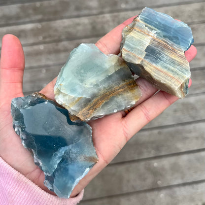 Blue Onyx Small Slab Crystal - Calm, Peace, Grounding