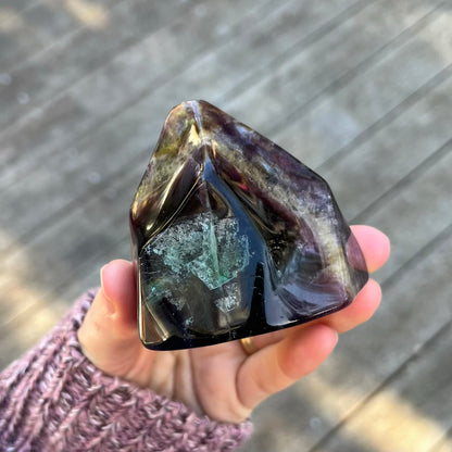 Fluorite Medium Flame Tower Crystal - Vibrant, Clarifying, Uplifting