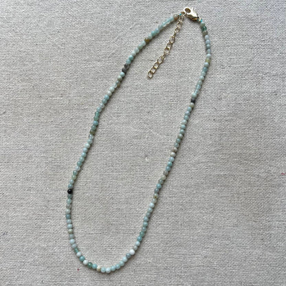 Amazonite 3mm Beaded Necklace - Peace