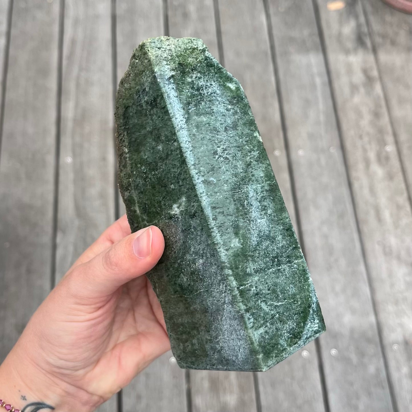 Jadeite Crystal Bookend Pair - Balance, Stability