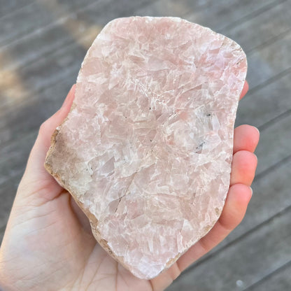 Pink Calcite Medium Slab Crystal - Self Love, Compassion