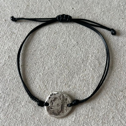 Pure Silver Oval Cord Bracelet #1 - Energetic Balance
