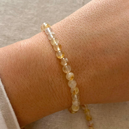 Citrine 4mm Beaded Bracelet - Abundance