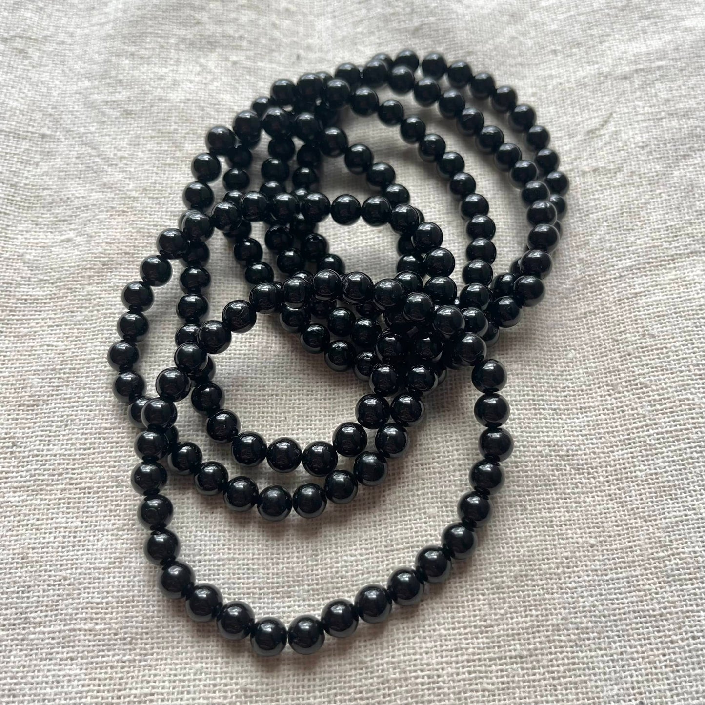 Black Tourmaline 6mm Beaded Bracelet - Purification