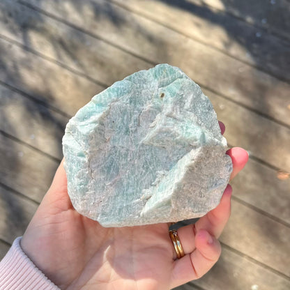Amazonite Large Raw Stone - Calm, Empowering