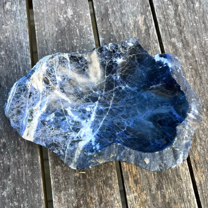 Sodalite Medium Rough Crystal Bowl - Intuition, Peace