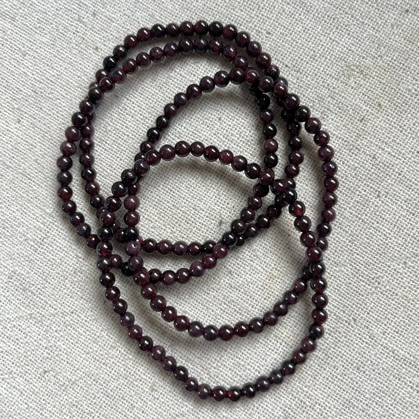 Garnet 4mm Beaded Bracelet - Passion