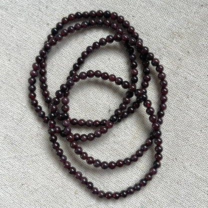 Garnet 4mm Beaded Bracelet - Passion