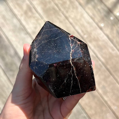 Garnet Faceted Point Crystal - Energising, Protective, Passionate