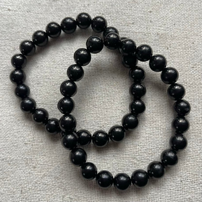 Black Jet 8mm Beaded Bracelet - Safety
