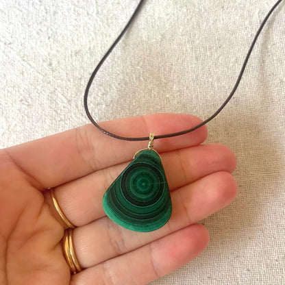 Malachite Swirl Pendant - ONE OF A KIND