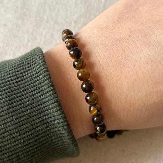 Tiger Eye 6mm Beaded Bracelet - Balance