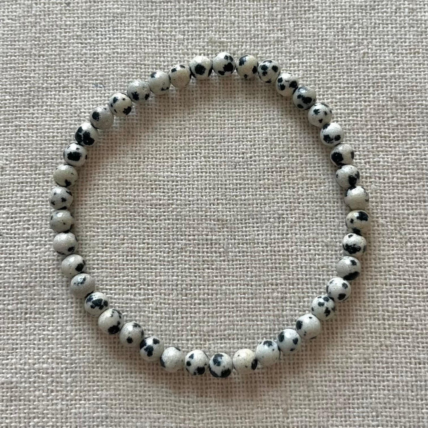 Dalmatian Jasper 4mm Beaded Bracelet - Playful