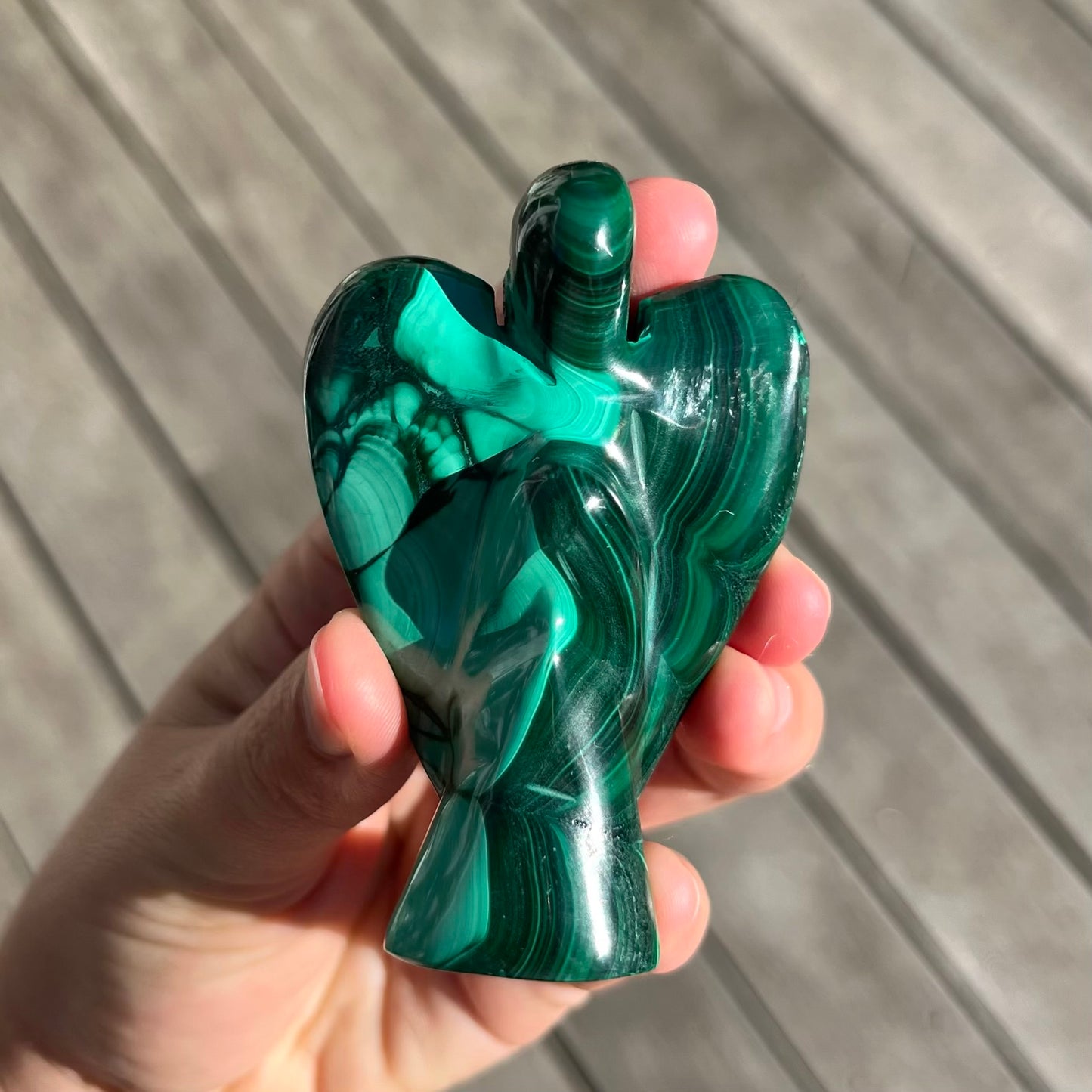 Malachite Medium Angel Crystal - Transformation, Protection, Healing