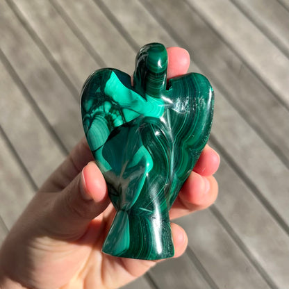 Malachite Medium Angel Crystal - Transformation, Protection, Healing