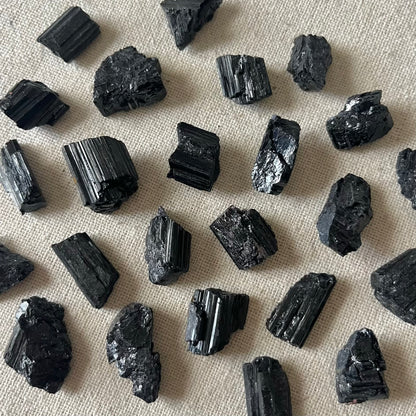 Black Tourmaline Small Raw Stone - Protection, Grounding, Balance