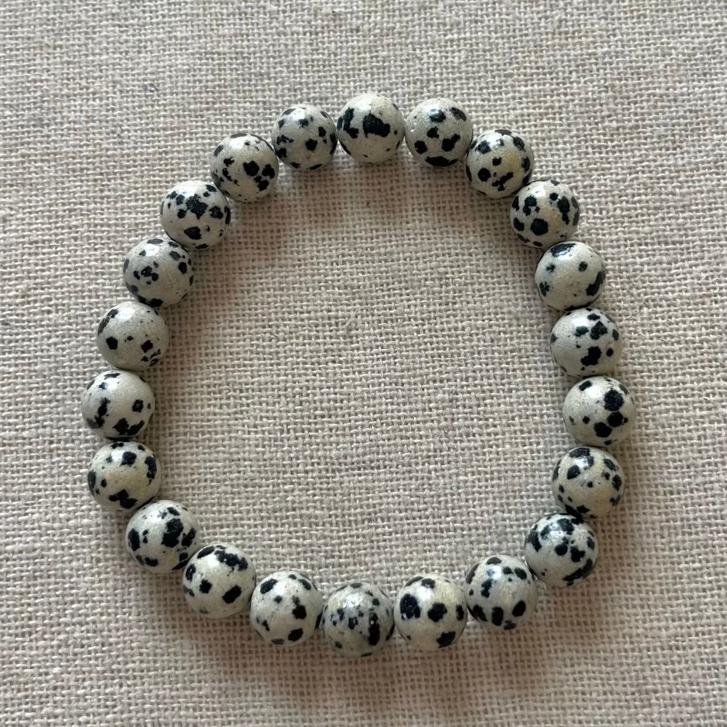 Dalmatian Jasper 8mm Beaded Bracelet - Playful