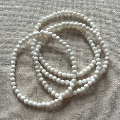 Moonstone 4mm Beaded Bracelet - Intuition