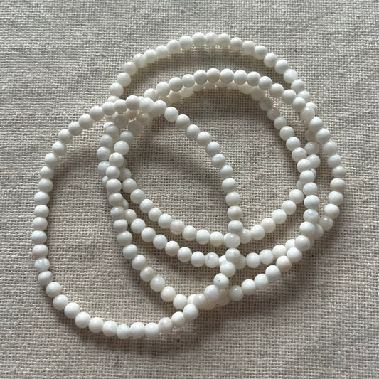 Moonstone 4mm Beaded Bracelet - Intuition