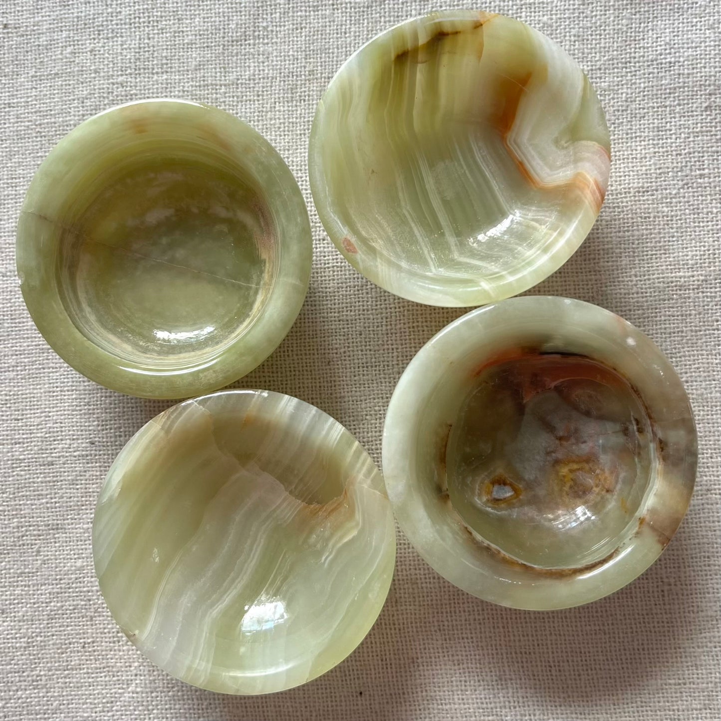 Green Onyx Mini Crystal Bowl - Protection, Grounding, Strength