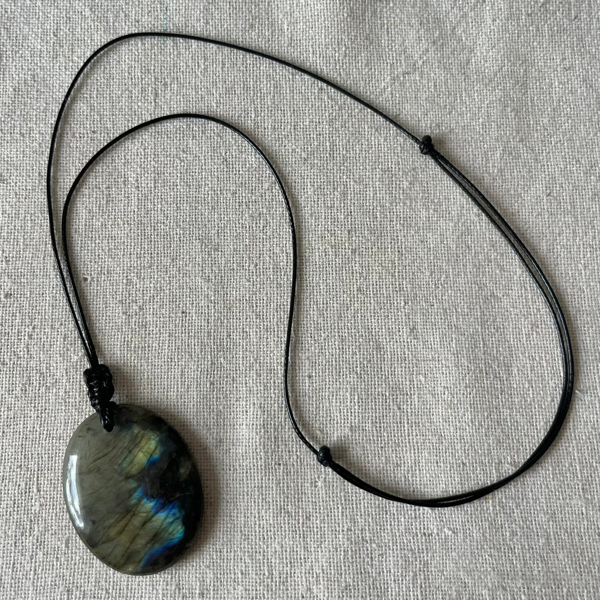 Labradorite Oval Large Pendant - ONE OF A KIND