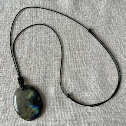 Labradorite Oval Large Pendant - ONE OF A KIND