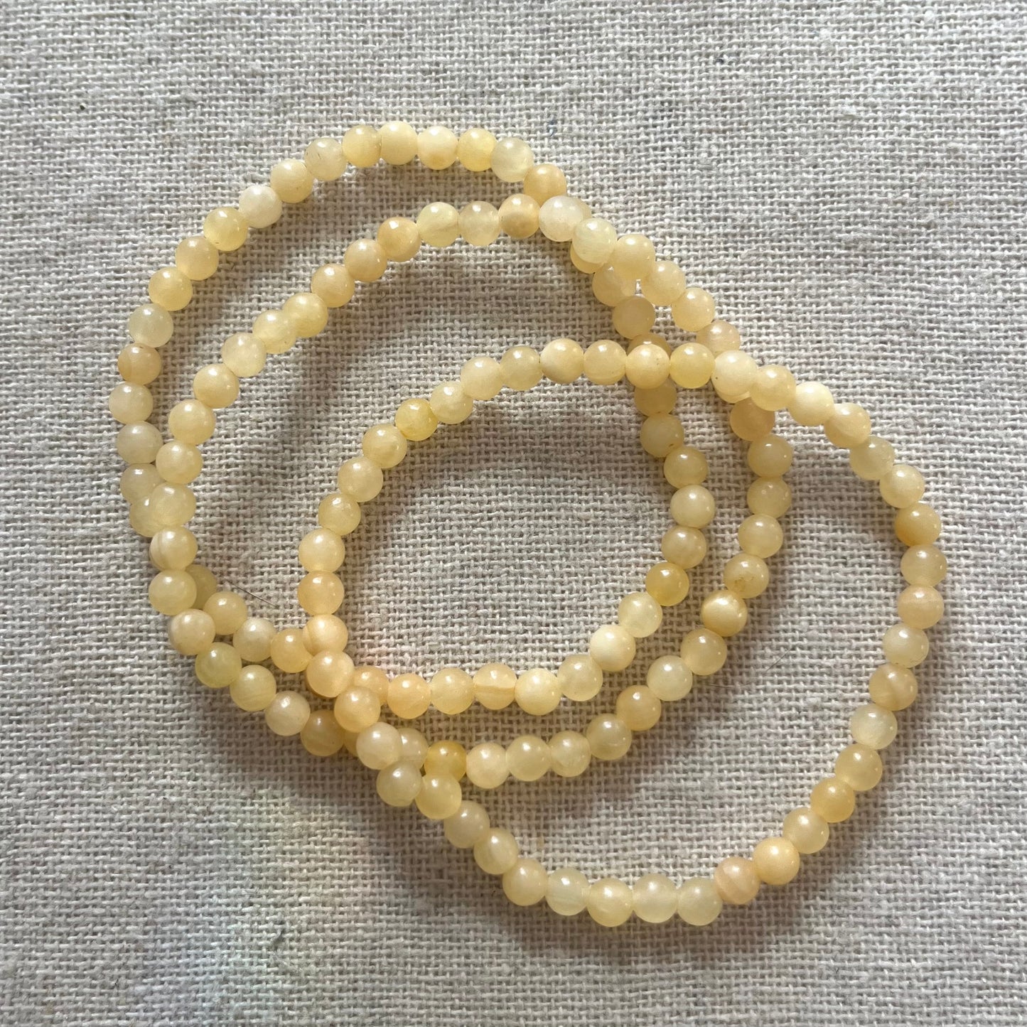 Yellow Calcite 4mm Beaded Bracelet - Optimism