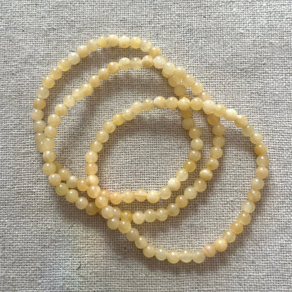 Yellow Calcite 4mm Beaded Bracelet - Optimism