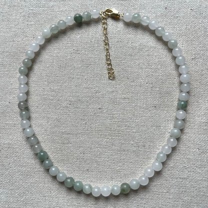 Jade 6mm Beaded Necklace - Luck