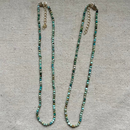 Turquoise 3mm Facet Beaded Necklace - Wisdom