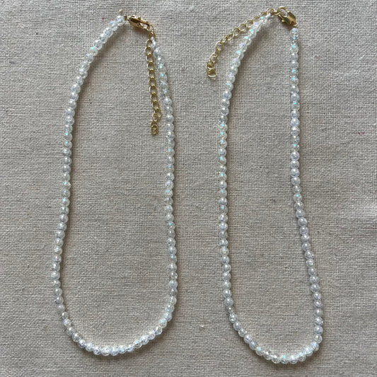 Angel Aura Quartz 4mm Beaded Necklace - Radiance