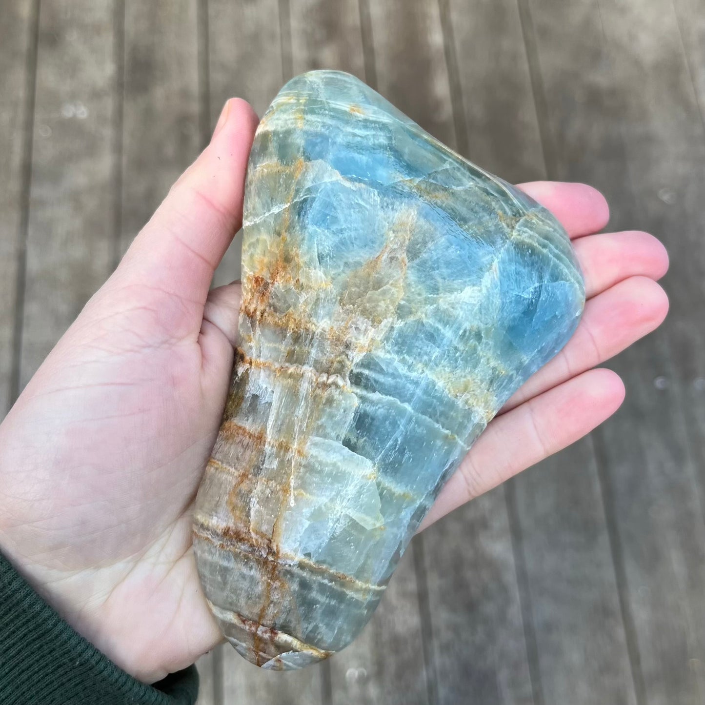 Blue Onyx Medium Irregular Crystal Bowl - Calm, Peace, Grounding