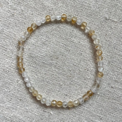 Citrine 4mm Facet Beaded Bracelet - Abundance