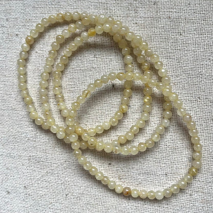 Gold Rutilated Quartz 4mm Beaded Bracelet - Illuminating