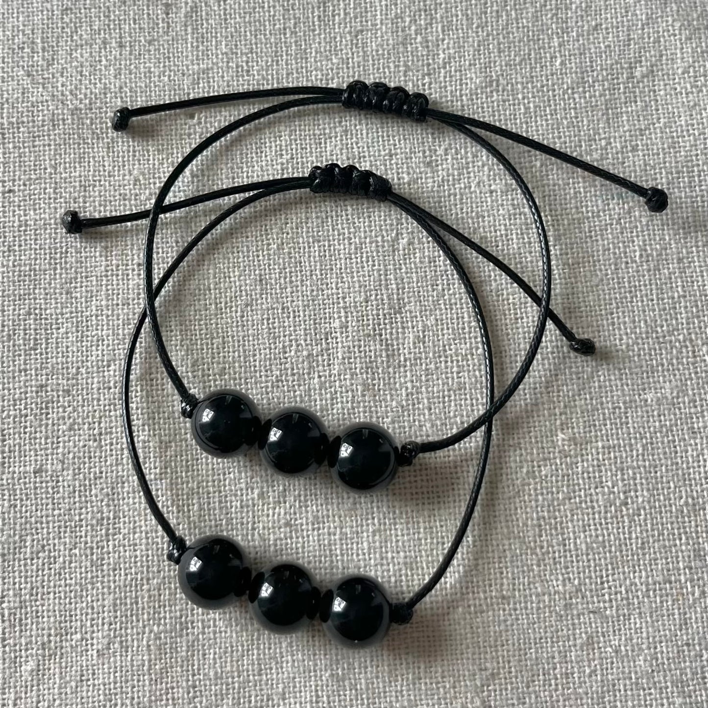 Trinity Cord Bracelet - Black Onyx