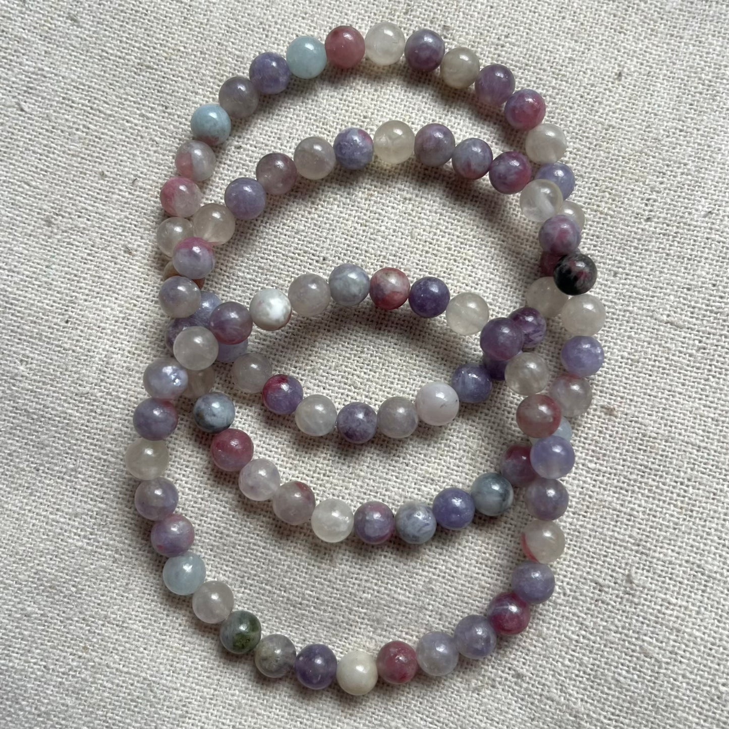 Unicorn Stone 6mm Beaded Bracelet - Heart Opening