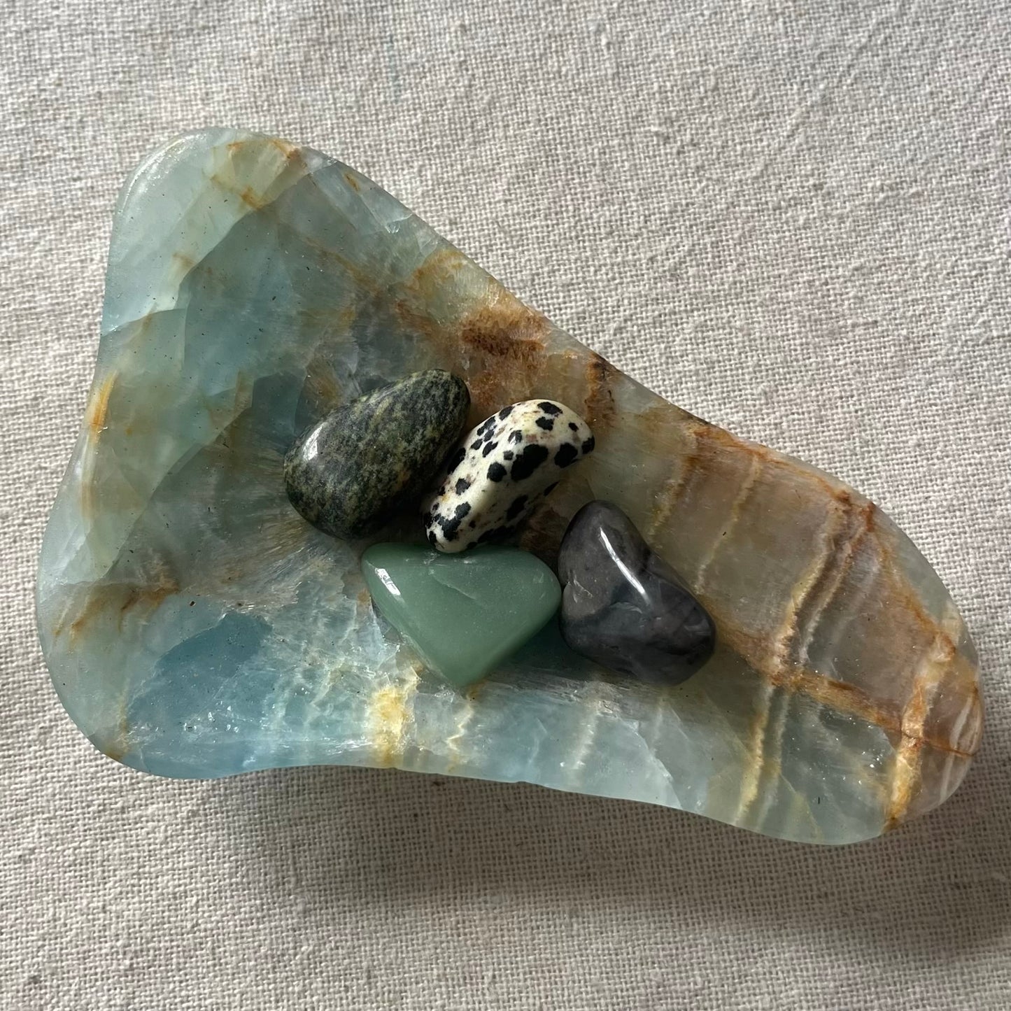 Blue Onyx Medium Irregular Crystal Bowl - Calm, Peace, Grounding
