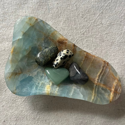 Blue Onyx Medium Irregular Crystal Bowl - Calm, Peace, Grounding