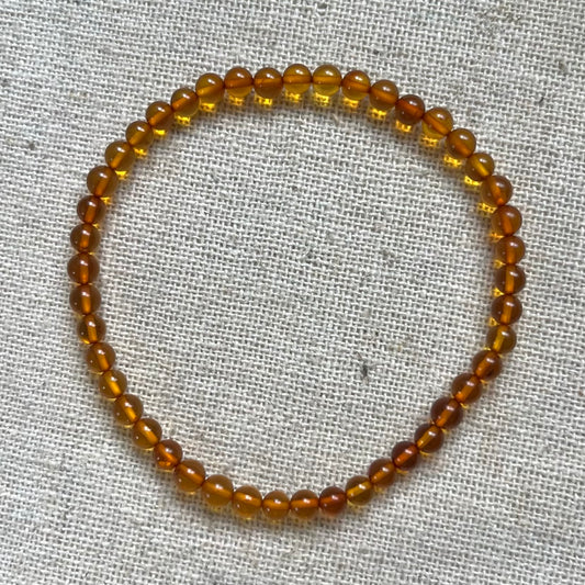 Amber 4mm Beaded Bracelet - Nurturing
