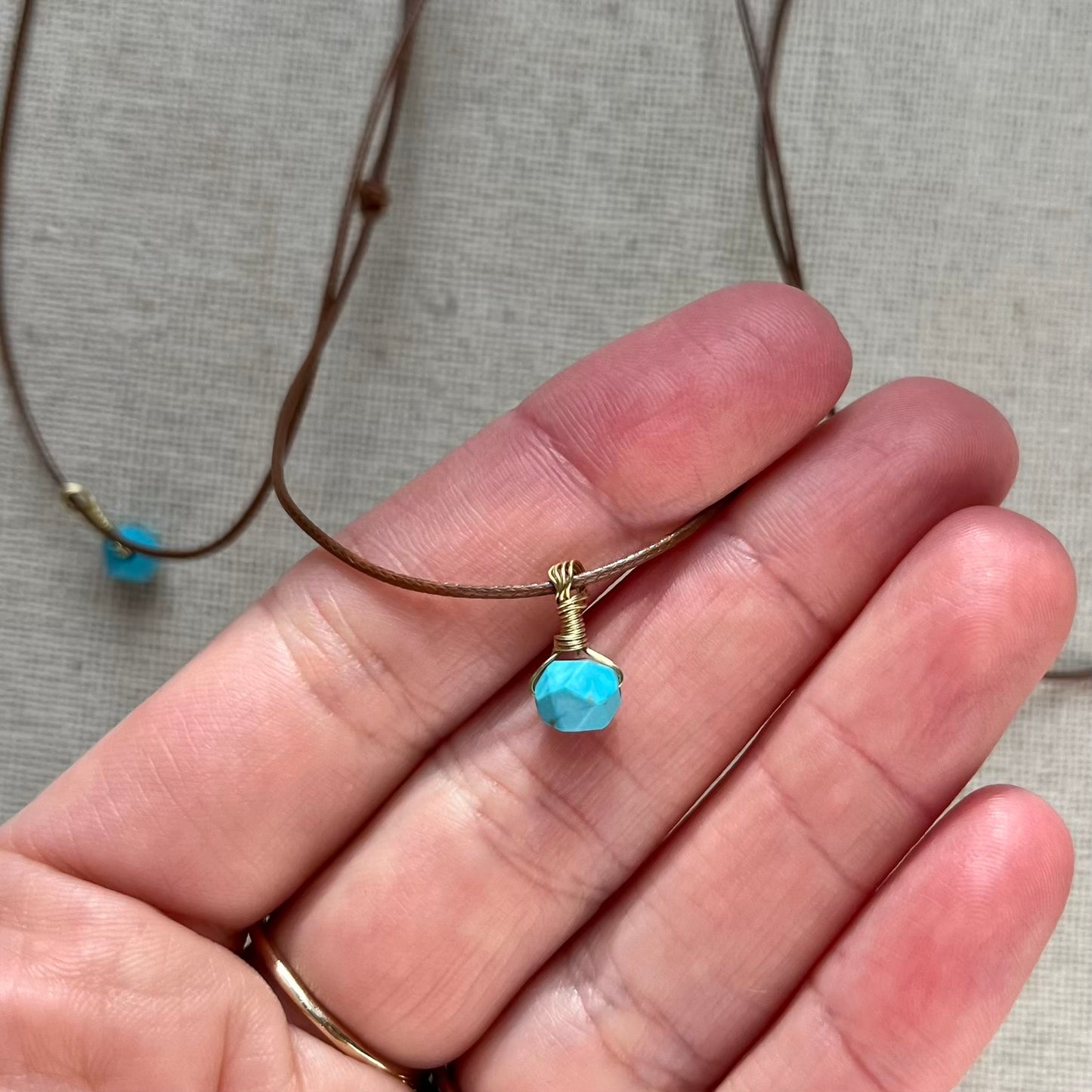 Mini Geo Pendant - Turquoise