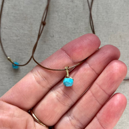 Mini Geo Pendant - Turquoise