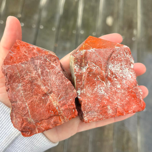 Red Jasper Medium Raw Point Crystal - Strength, Stability, Resilience