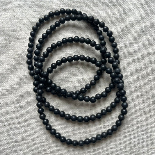 Shungite 4mm Beaded Bracelet - Detoxification