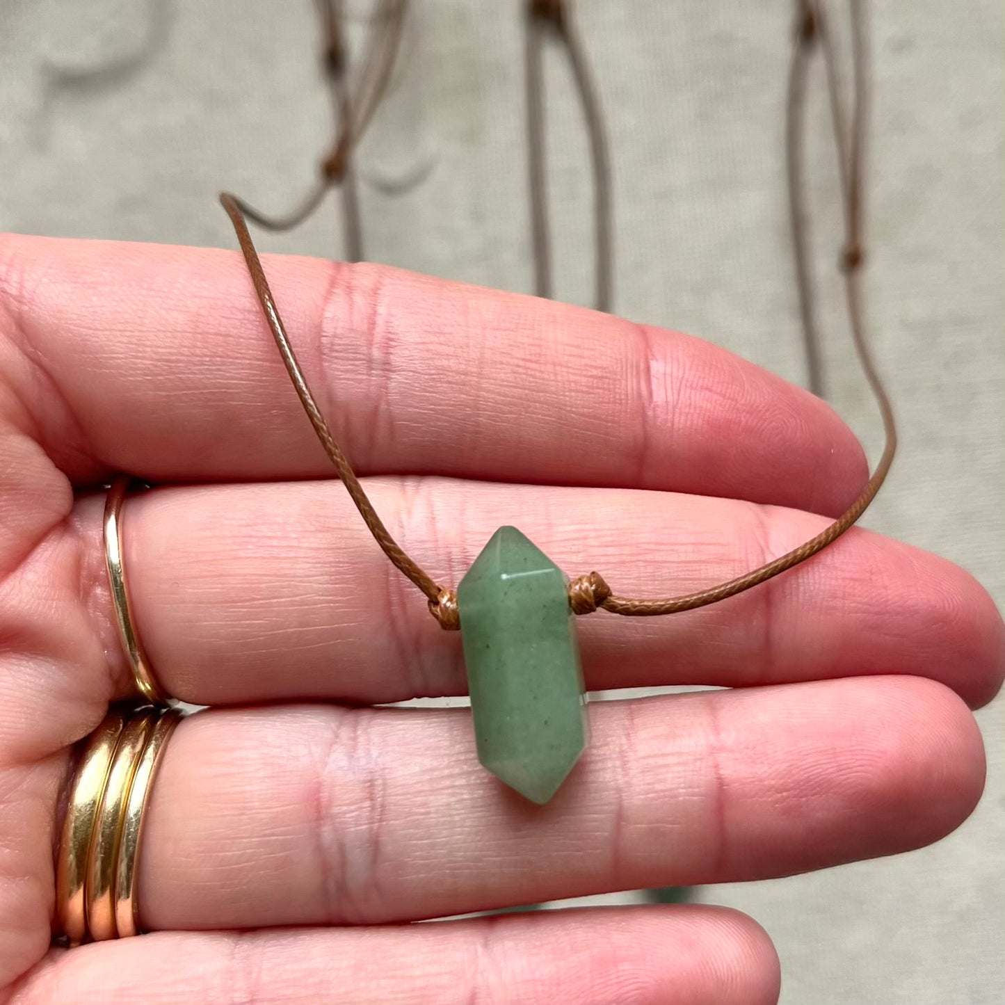 Power Point Pendant - Green Aventurine