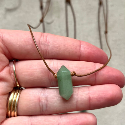 Power Point Pendant - Green Aventurine