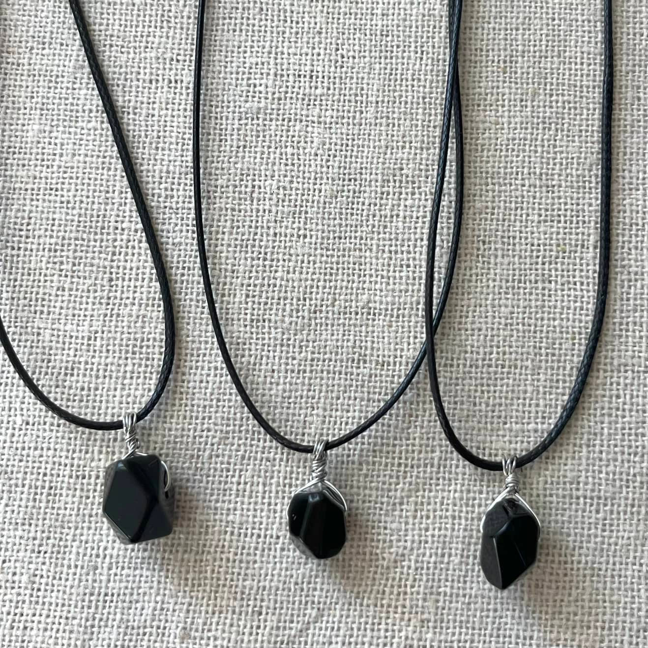 Geo Pendant - Obsidian