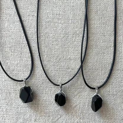 Geo Pendant - Obsidian