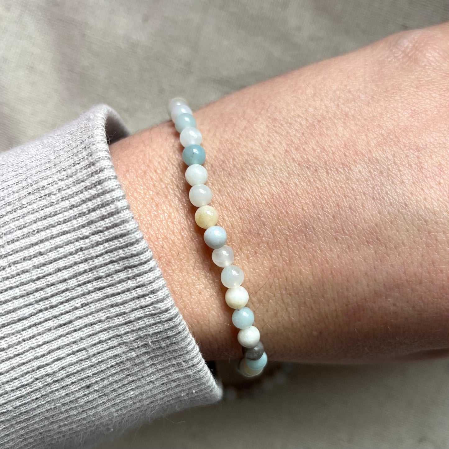 Amazonite 4mm Beaded Bracelet - Peace